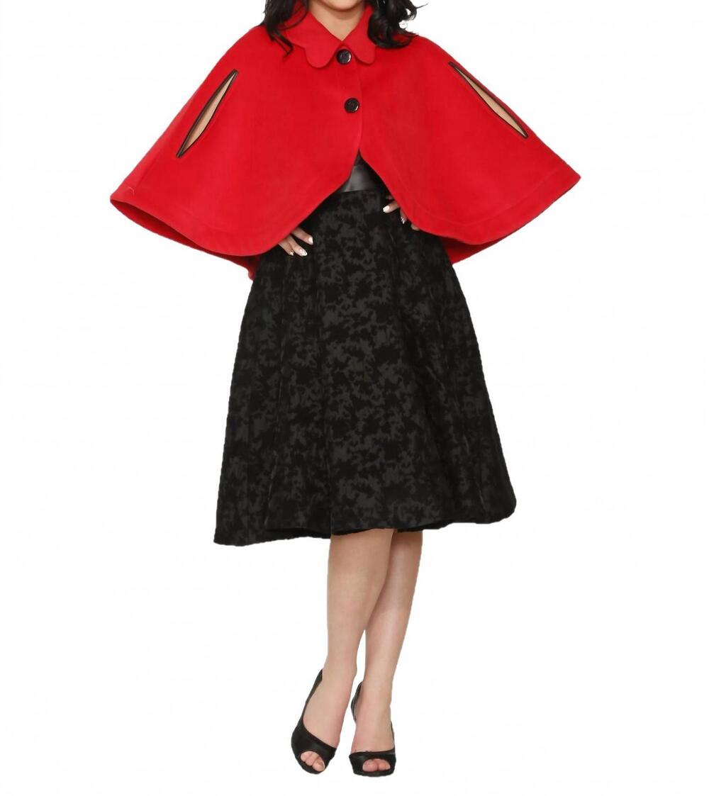 NEW ORCHID BLOOM button up poncho in red